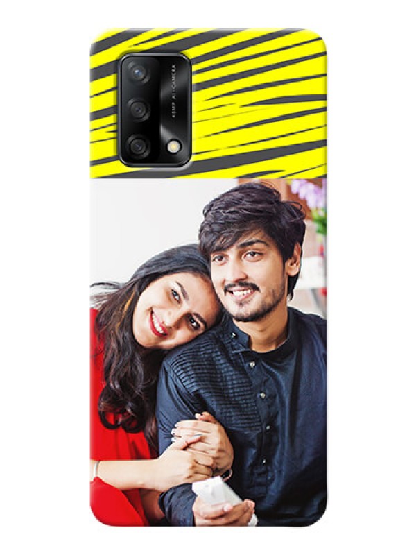 Custom Oppo F19s Personalised mobile covers: Yellow Abstract Design
