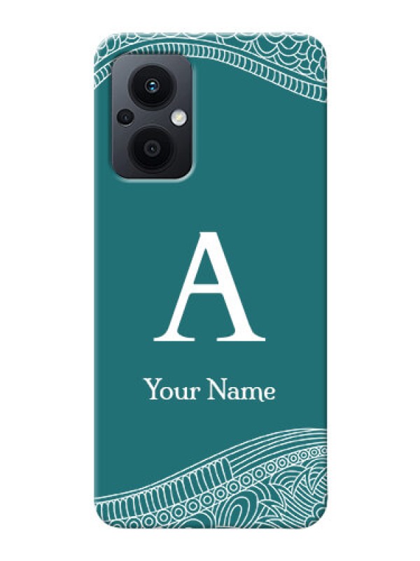Custom Oppo F21 Pro 5G Mobile Back Covers: line art pattern with custom name Design