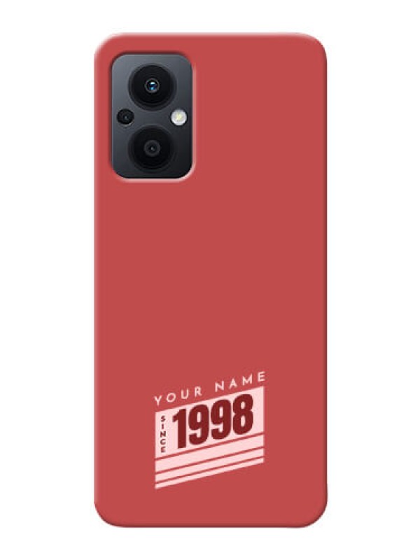Custom Oppo F21 Pro 5G Phone Back Covers: Red custom year of birth Design