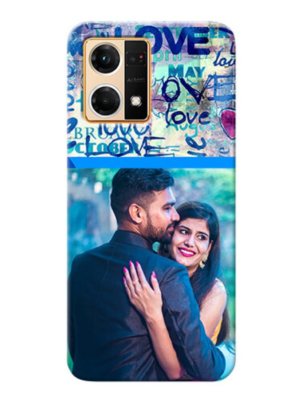 Custom Oppo F21 Pro Mobile Covers Online: Colorful Love Design