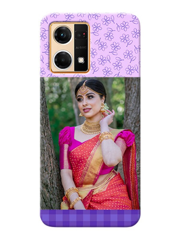 Custom Oppo F21 Pro Mobile Cases: Purple Floral Design