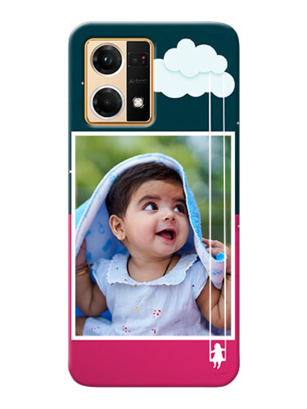 Custom Oppo F21 Pro custom phone covers: Cute Girl with Cloud Design