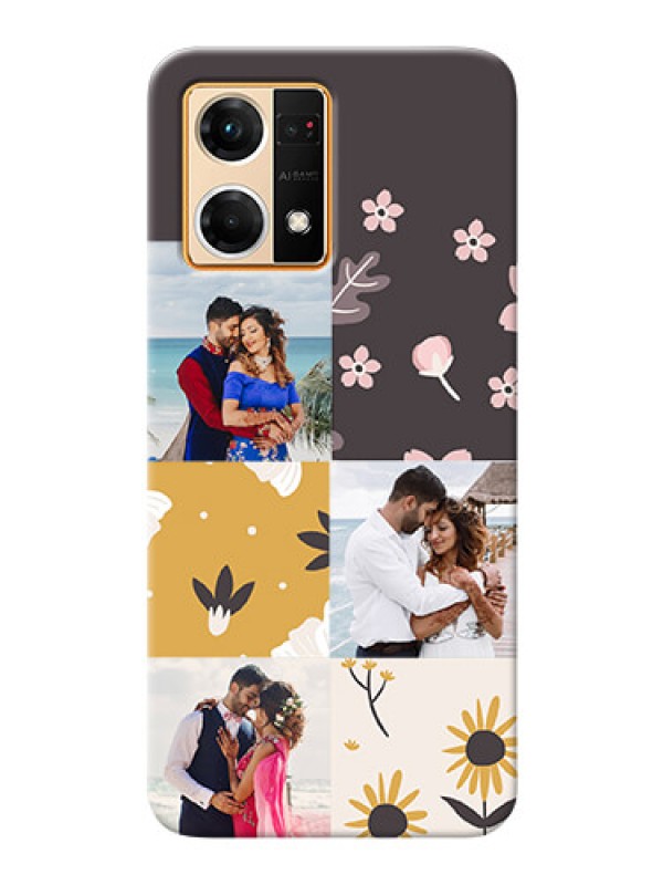 Custom Oppo F21 Pro phone cases online: 3 Images with Floral Design
