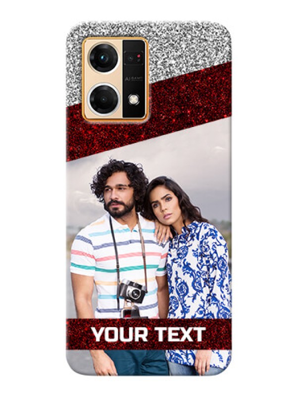Custom Oppo F21 Pro Mobile Cases: Image Holder with Glitter Strip Design
