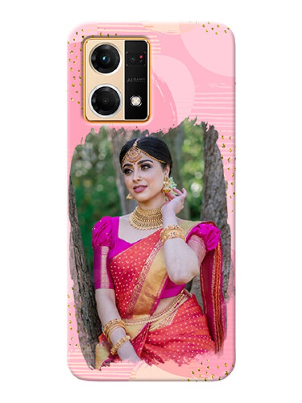 Custom Oppo F21 Pro Phone Covers for Girls: Gold Glitter Splash Design
