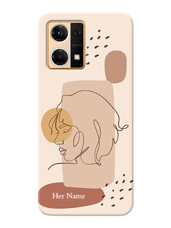 Custom Oppo F21 Pro Custom Phone Covers: Calm Woman line art Design