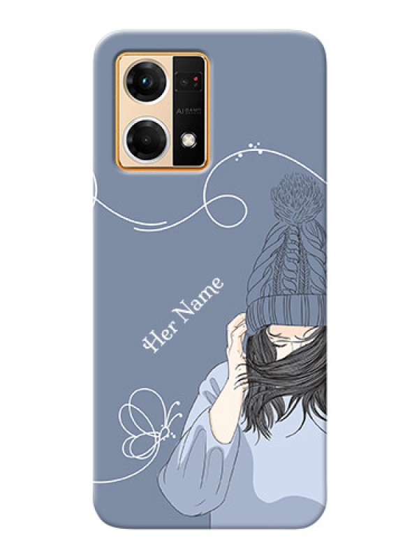 Custom Oppo F21 Pro Custom Mobile Case with Girl in winter outfit Design