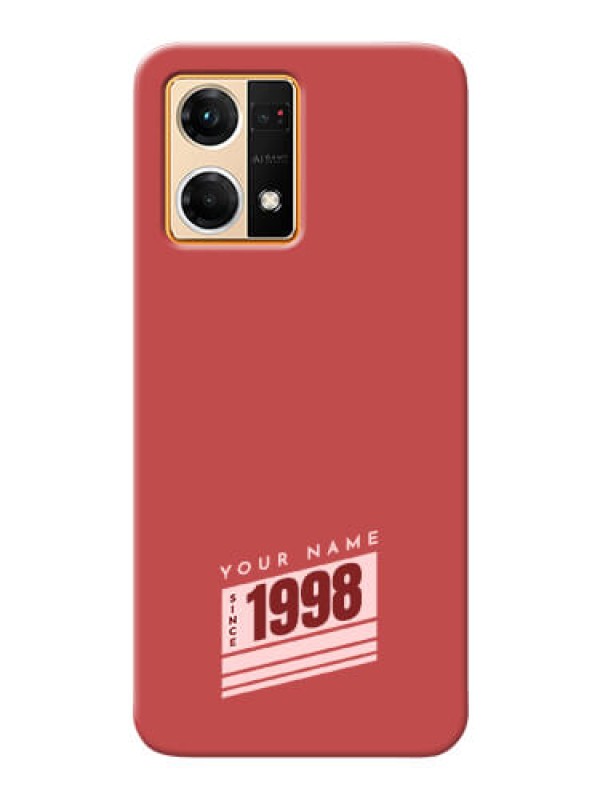 Custom Oppo F21 Pro Phone Back Covers: Red custom year of birth Design