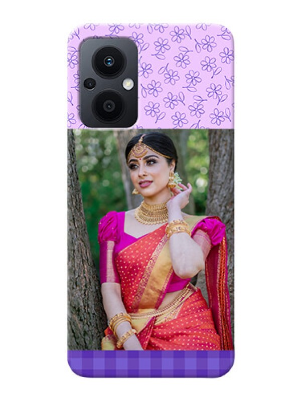 Custom Oppo F21s Pro 5G Mobile Cases: Purple Floral Design