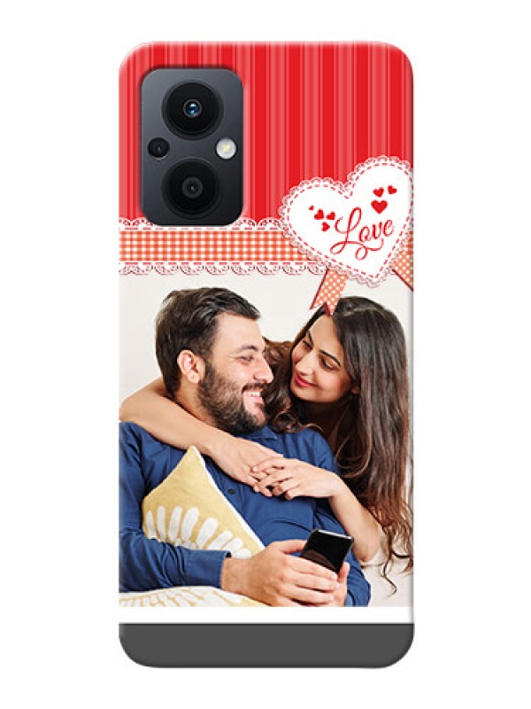 Custom Oppo F21s Pro 5G phone cases online: Red Love Pattern Design
