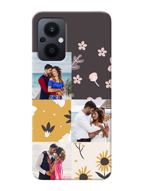 Custom Oppo F21s Pro 5G phone cases online: 3 Images with Floral Design