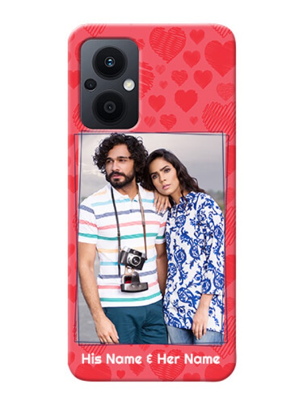 Custom Oppo F21s Pro 5G Mobile Back Covers: with Red Heart Symbols Design