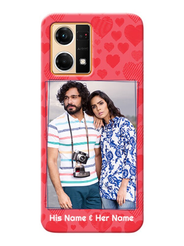 Custom Oppo F21s Pro Mobile Back Covers: with Red Heart Symbols Design