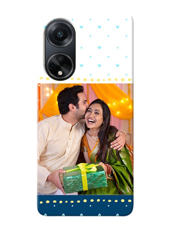 Custom Oppo F23 5G Phone Covers: White and Blue Abstract Design