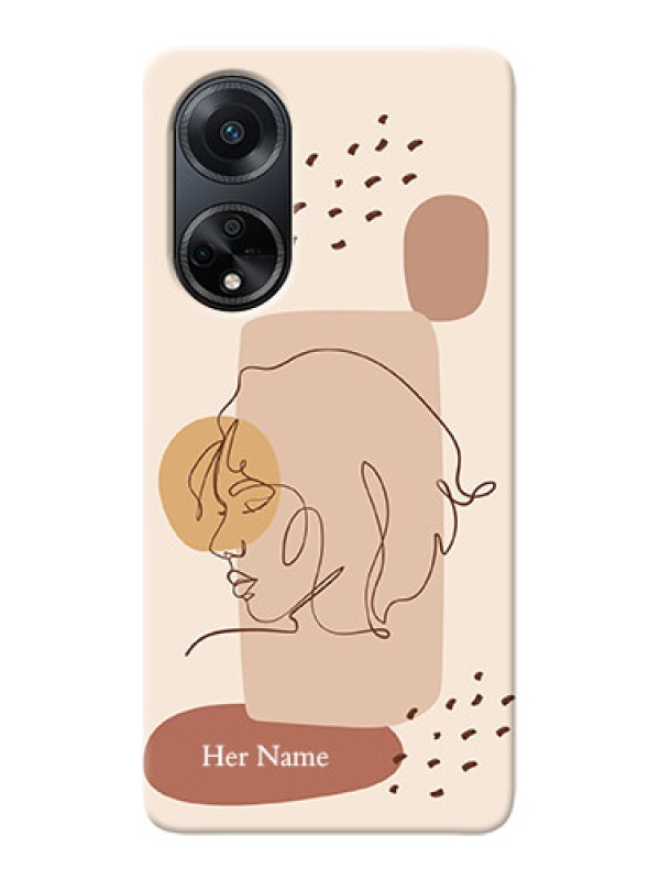 Custom Oppo F23 5G Custom Phone Covers: Calm Woman line art Design