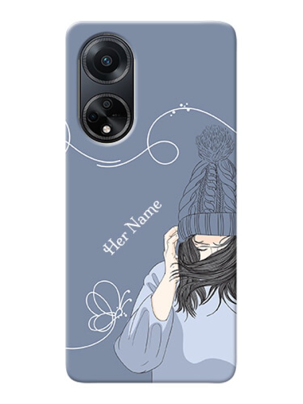Custom Oppo F23 5G Custom Mobile Case with Girl in winter outfit Design