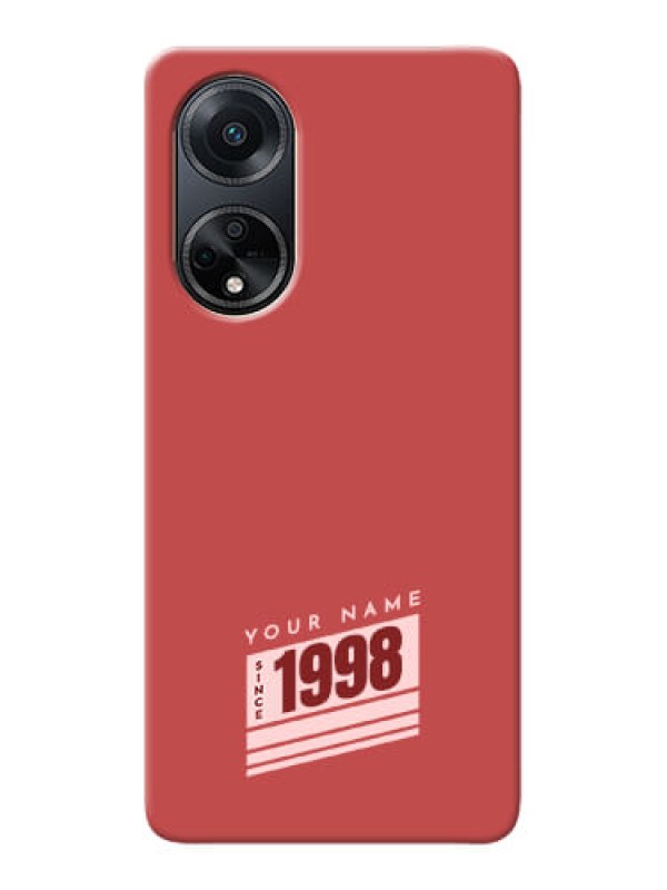 Custom Oppo F23 5G Phone Back Covers: Red custom year of birth Design