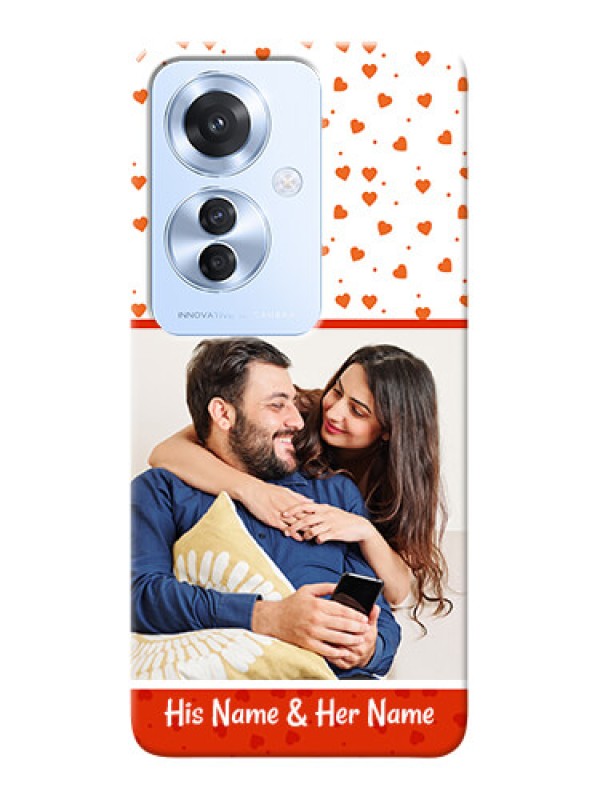 Custom Oppo F25 Pro 5G Phone Back Covers: Orange Love Symbol Design