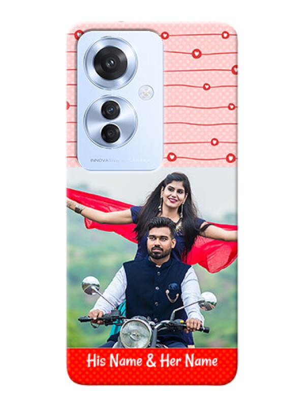 Custom Oppo F25 Pro 5G Custom Phone Cases: Red Pattern Case Design