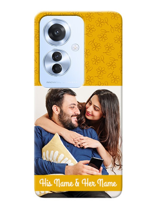 Custom Oppo F25 Pro 5G mobile phone covers: Yellow Floral Design