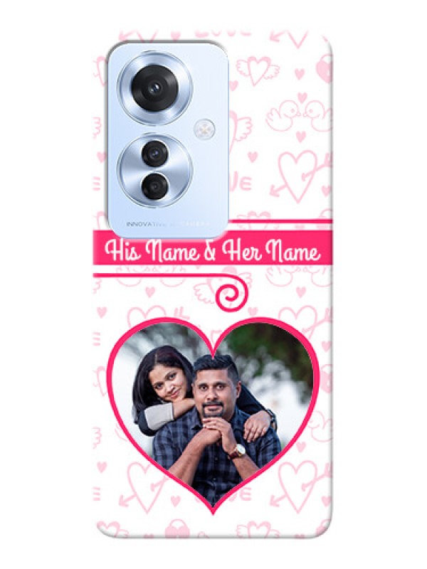 Custom Oppo F25 Pro 5G Personalized Phone Cases: Heart Shape Love Design