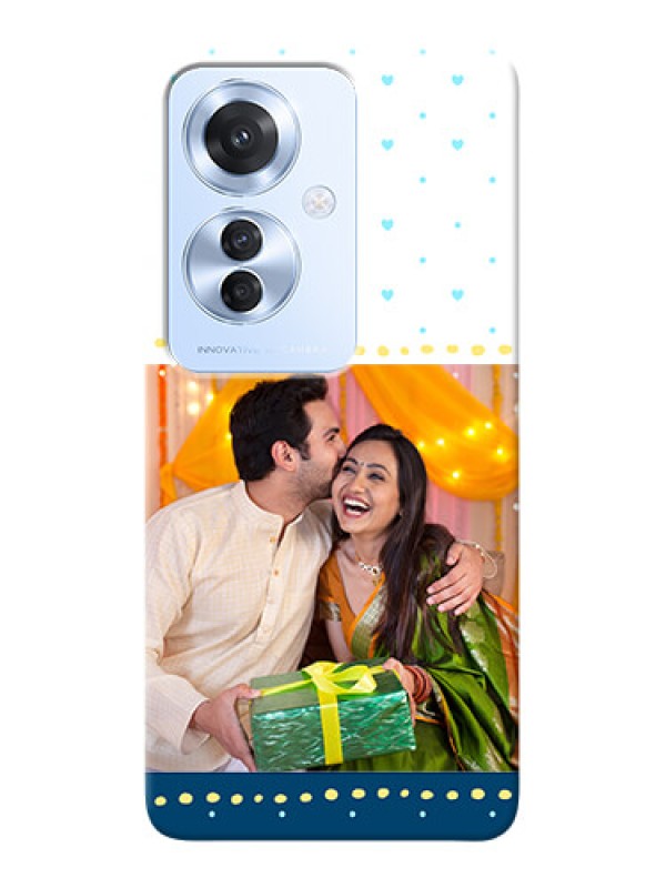 Custom Oppo F25 Pro 5G Phone Covers: White and Blue Abstract Design