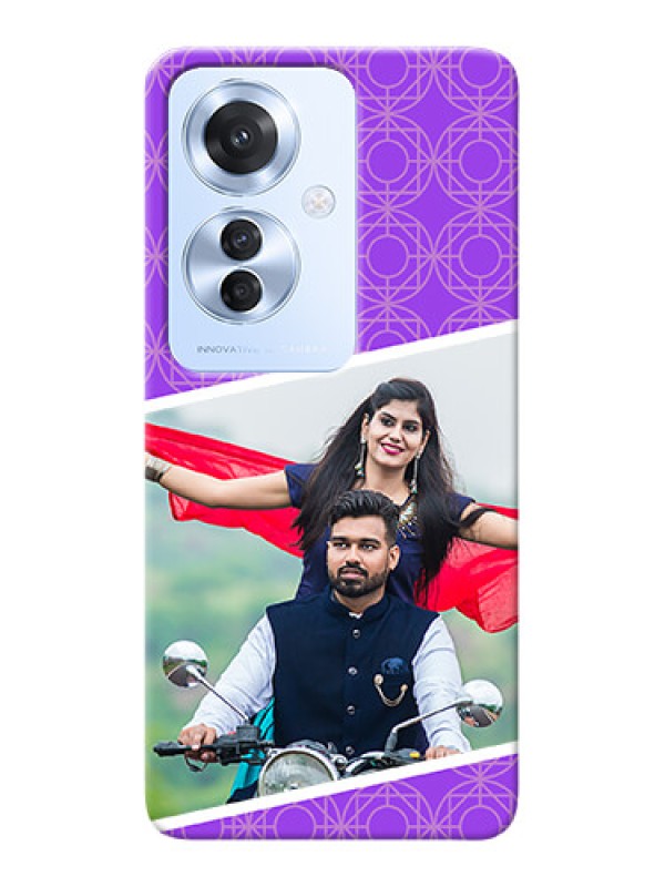 Custom Oppo F25 Pro 5G mobile back covers online: violet Pattern Design