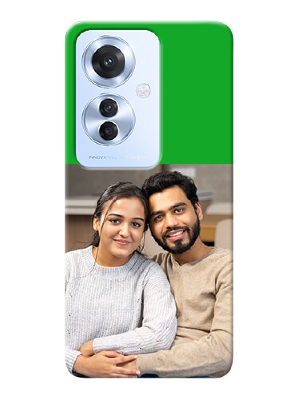 Custom Oppo F25 Pro 5G Personalised mobile covers: Green Pattern Design