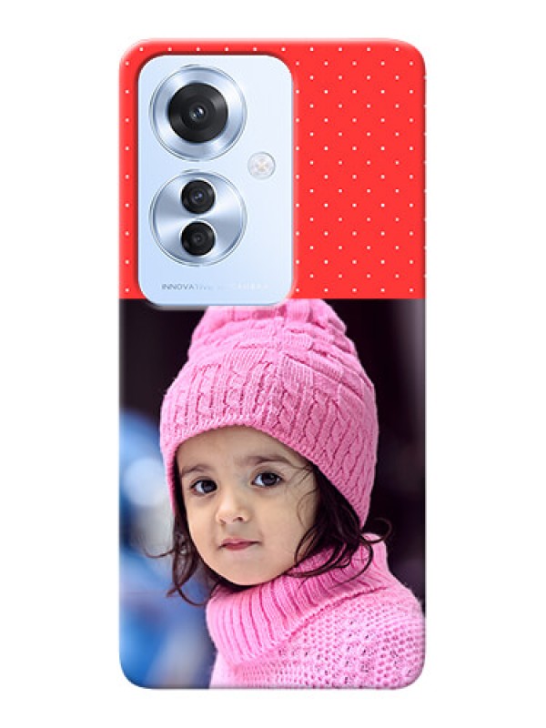 Custom Oppo F25 Pro 5G personalised phone covers: Red Pattern Design