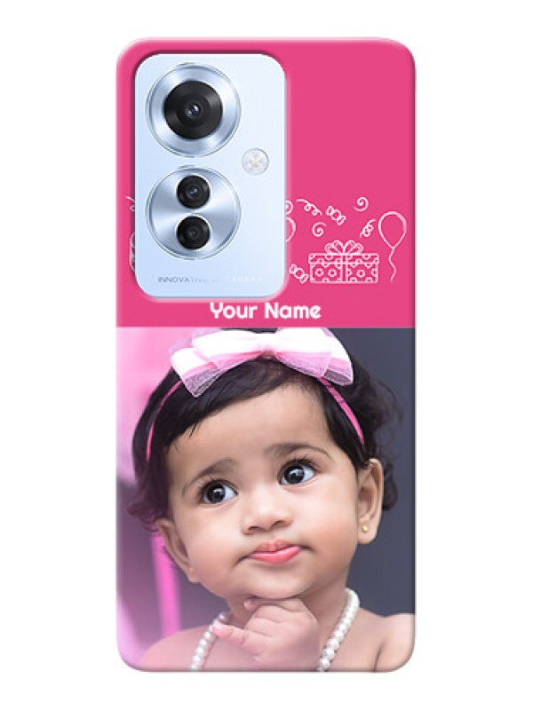 Custom Oppo F25 Pro 5G Custom Mobile Cover with Birthday Line Art Design