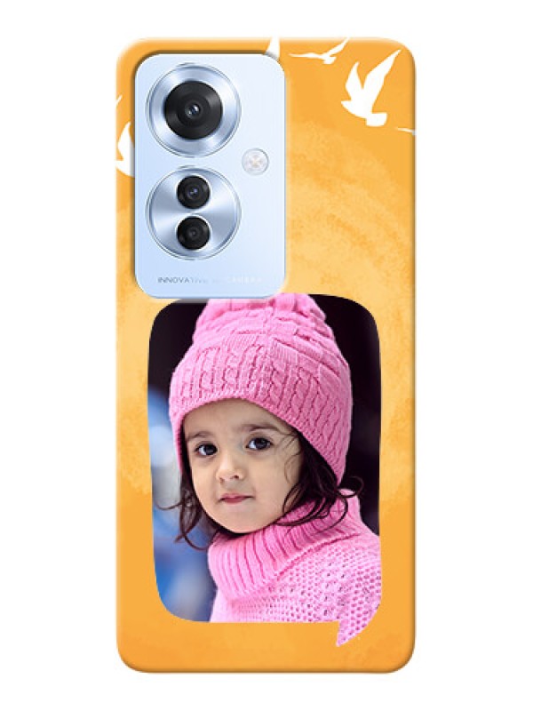 Custom Oppo F25 Pro 5G Phone Covers: Water Color Design with Bird Icons