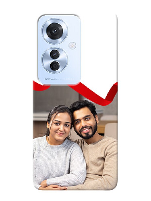 Custom Oppo F25 Pro 5G custom phone cases: Red Ribbon Frame Design