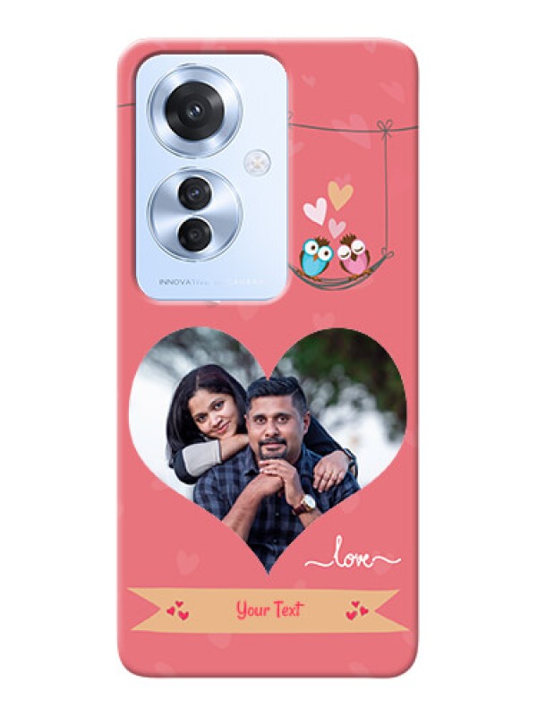 Custom Oppo F25 Pro 5G custom phone covers: Peach Color Love Design