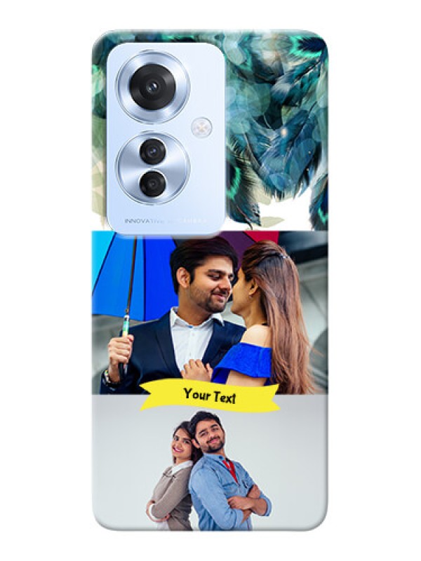 Custom Oppo F25 Pro 5G Phone Cases: Image with Boho Peacock Feather Design