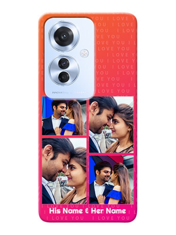 Custom Oppo F25 Pro 5G custom back covers: I Love You Pink Design