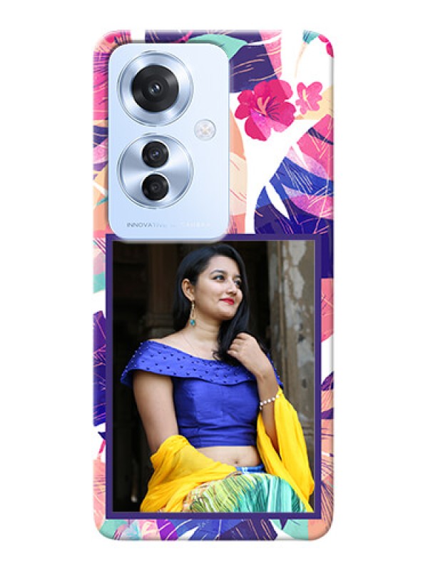 Custom Oppo F25 Pro 5G Personalised Phone Cases: Abstract Floral Design