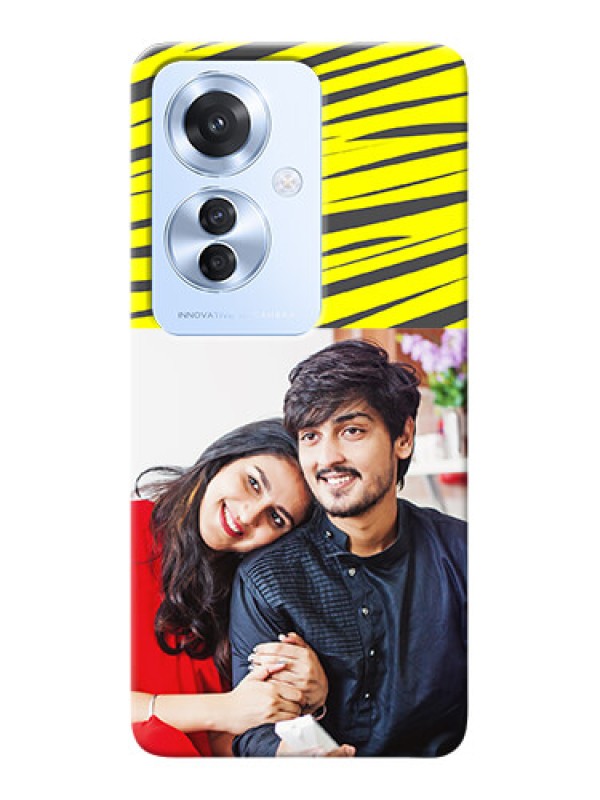 Custom Oppo F25 Pro 5G Personalised mobile covers: Yellow Abstract Design