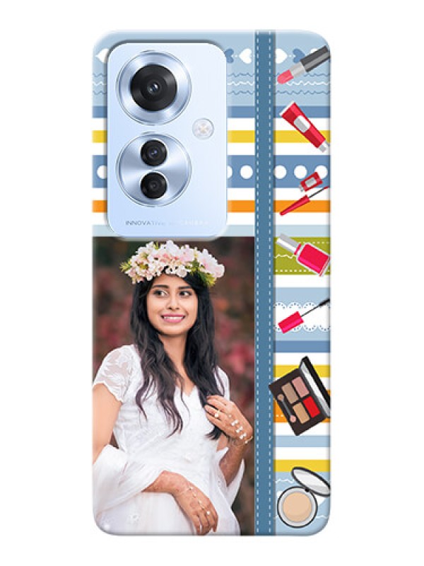 Custom Oppo F25 Pro 5G Personalized Mobile Cases: Makeup Icons Design