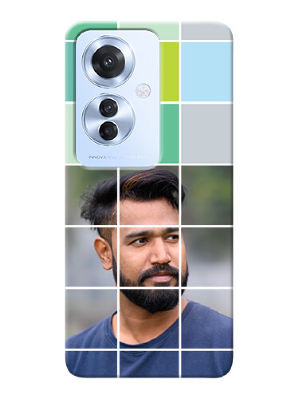 Custom Oppo F25 Pro 5G personalised phone covers with white box pattern