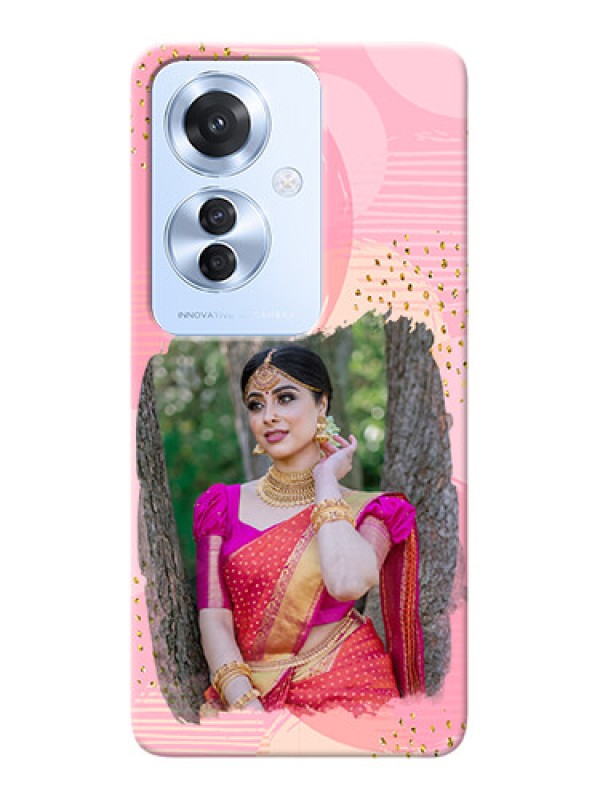 Custom Oppo F25 Pro 5G Phone Covers for Girls: Gold Glitter Splash Design