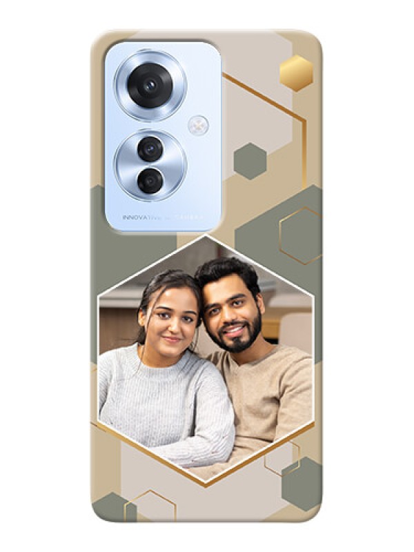 Custom Oppo F25 Pro 5G Photo Printing on Case with Stylish Hexagon Pattern Design