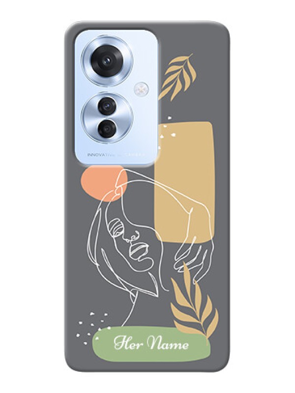 Custom Oppo F25 Pro 5G Custom Phone Case with Gazing Woman line art Design