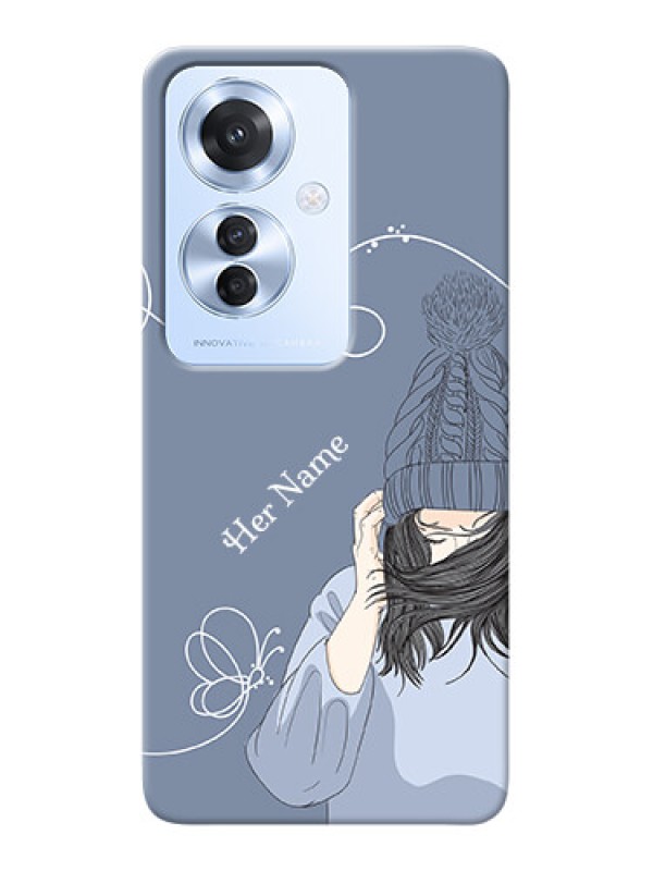 Custom Oppo F25 Pro 5G Custom Mobile Case with Girl in winter outfit Design