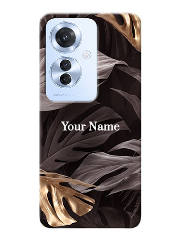 Custom Oppo F25 Pro 5G Personalised Phone Case with Wild Leaves digital paint Design