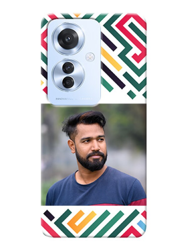 Custom Oppo F25 Pro 5G Personalized Phone Case with Colorful Maze Pattern Design