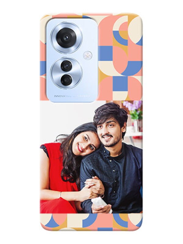 Custom Oppo F25 Pro 5G Photo Printing on Case with Semicircle Maze Pattern Design