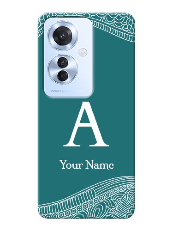 Custom Oppo F25 Pro 5G Personalized Phone Case with line art pattern with custom name Design