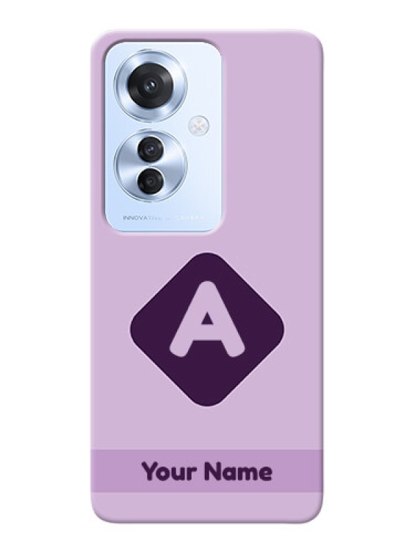 Custom Oppo F25 Pro 5G Custom Mobile Case with Custom Letter in curved badge Design