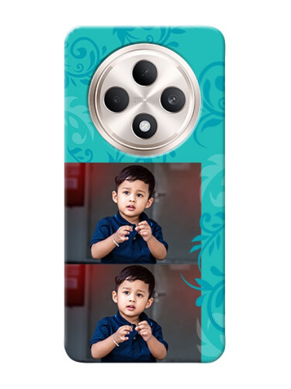 Custom Oppo F27 5G Mobile Cases with Photo and Green Floral Design