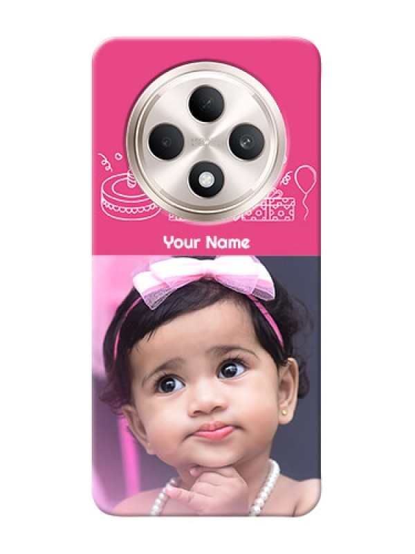 Custom Oppo F27 5G Custom Mobile Cover with Birthday Line Art Design